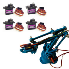Techno-Tirupati; MK1 Robotic Arm with 4DOF | Plastic Parts with MG90 motors only